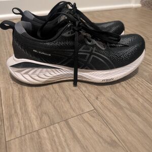 ASICS Black and White Running Shoes